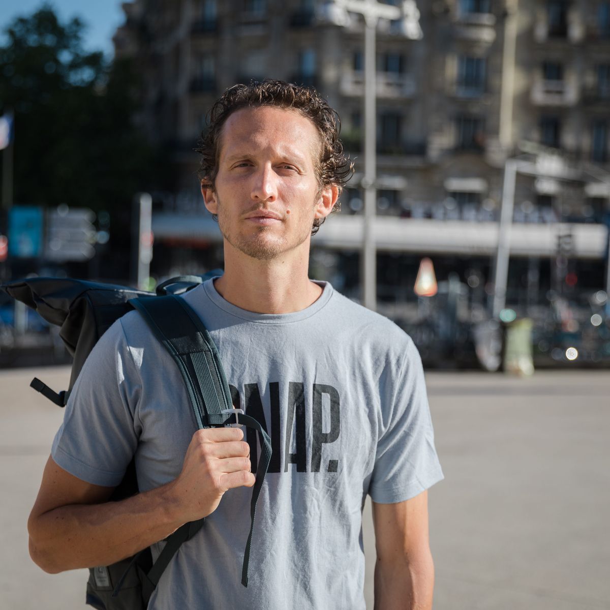 Snap Technical Merino T-Shirt steel blue