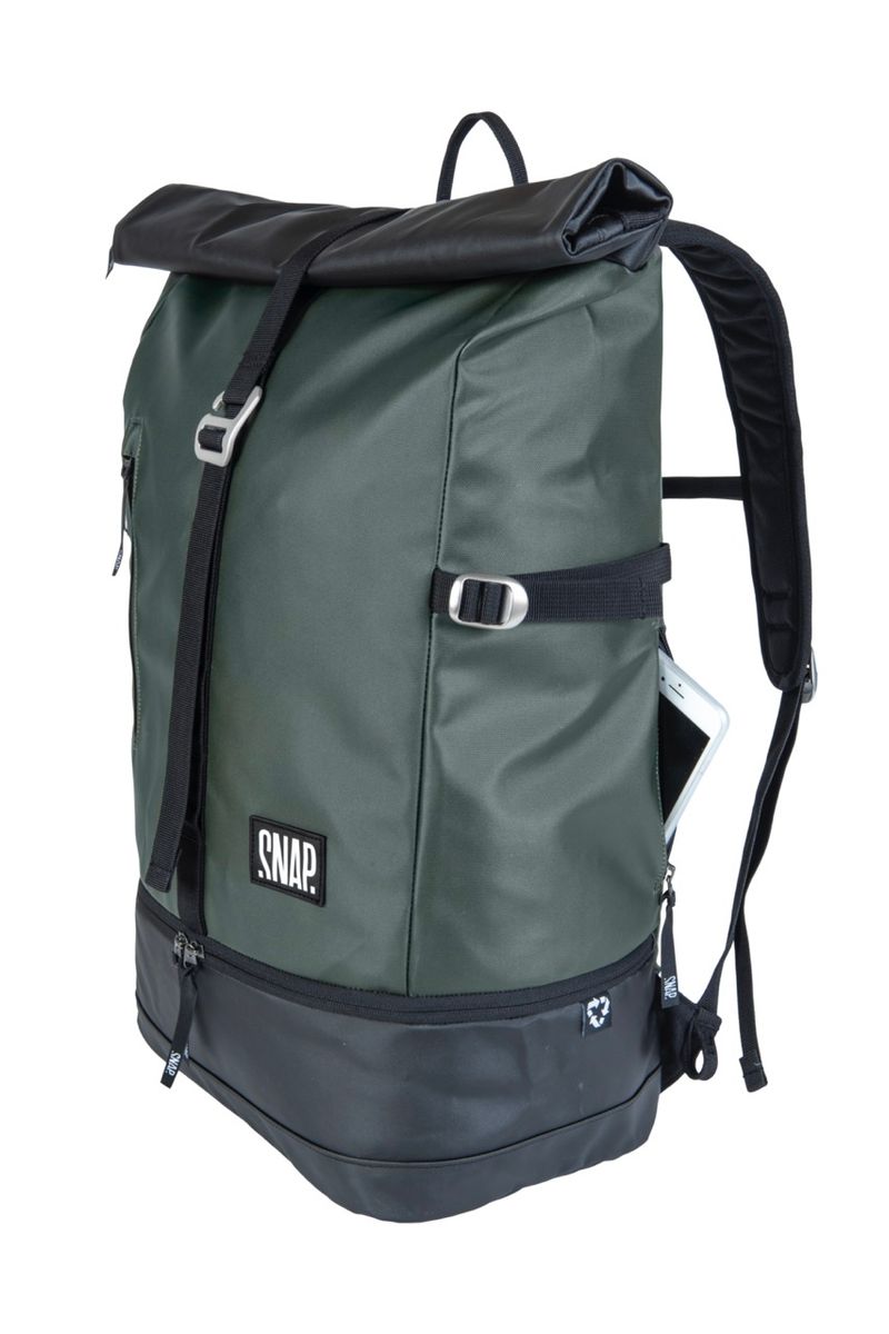 Snap Roll Top 34L dark khaki & black